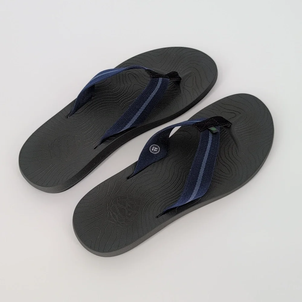Stio Flip Flop Thong Sandals | Men's Size 11 | Black Navy Blue Rubber Summer